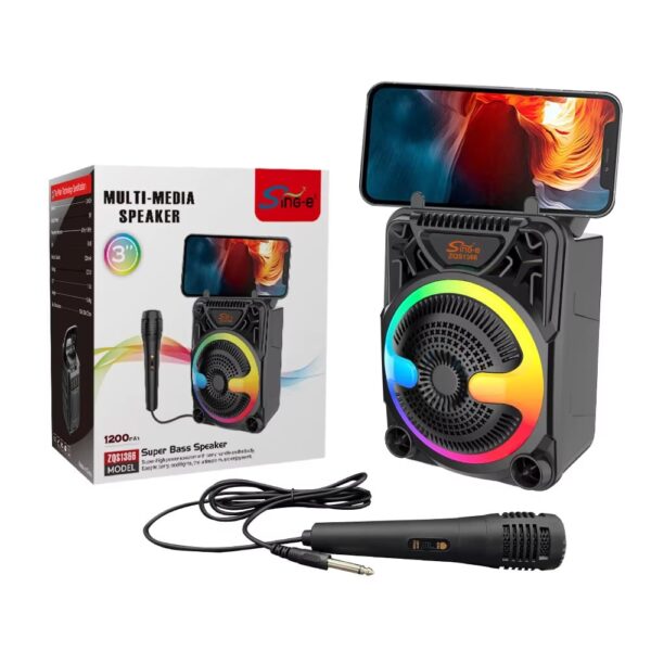 Boxa Portabila ZQS1366 BT FM microfon 24W P.M.P.O suport telefon,EN GROSS